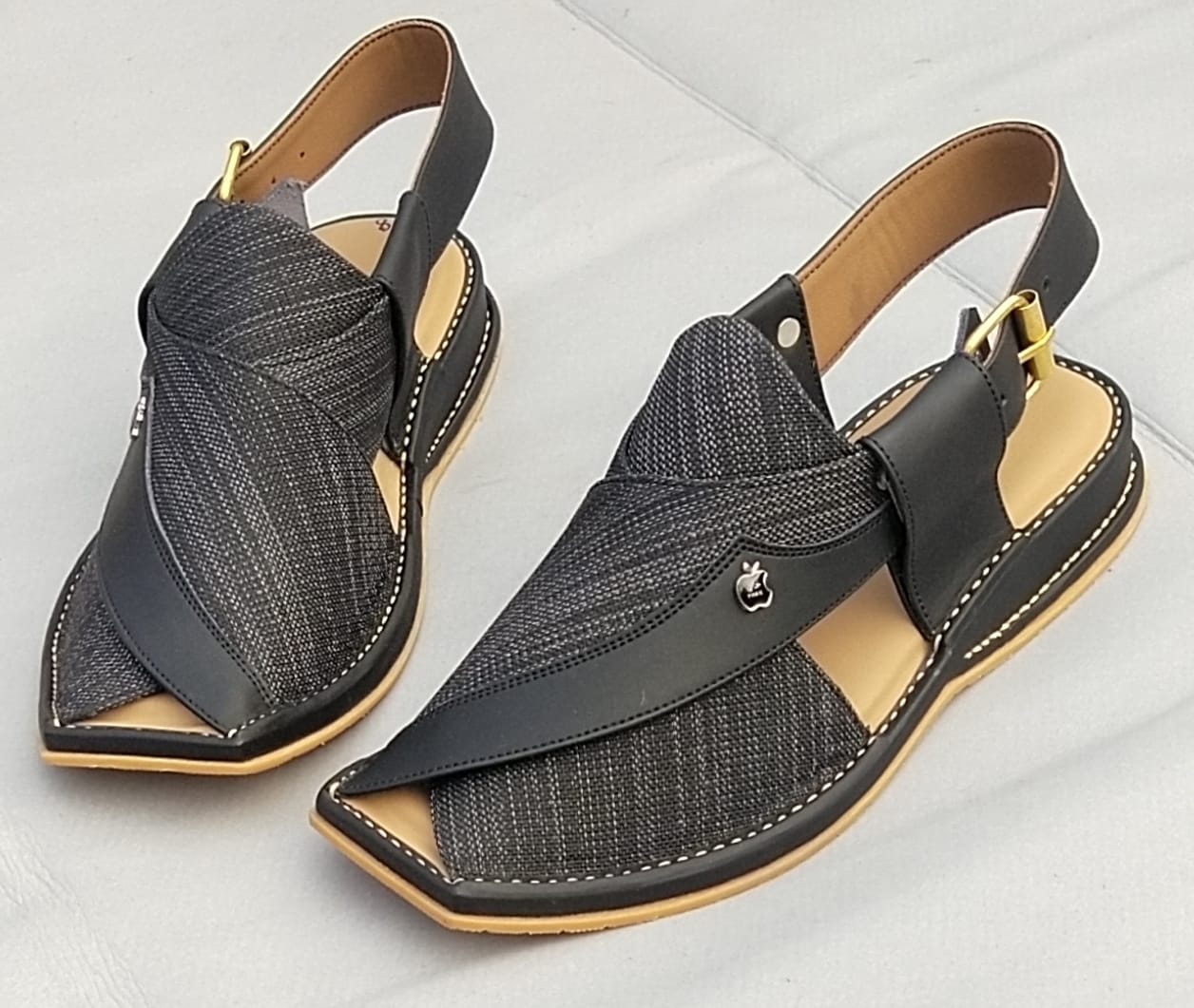 Peshawar Zalmi Fabric Chappals gray colour with imported very soft sole and beautiful imported fabric is used. Each design of Happy Face footwear give extra look.
ThApple Peshawar Zalmi Fabric ChappalsSell MartSell MartApple Peshawar Zalmi