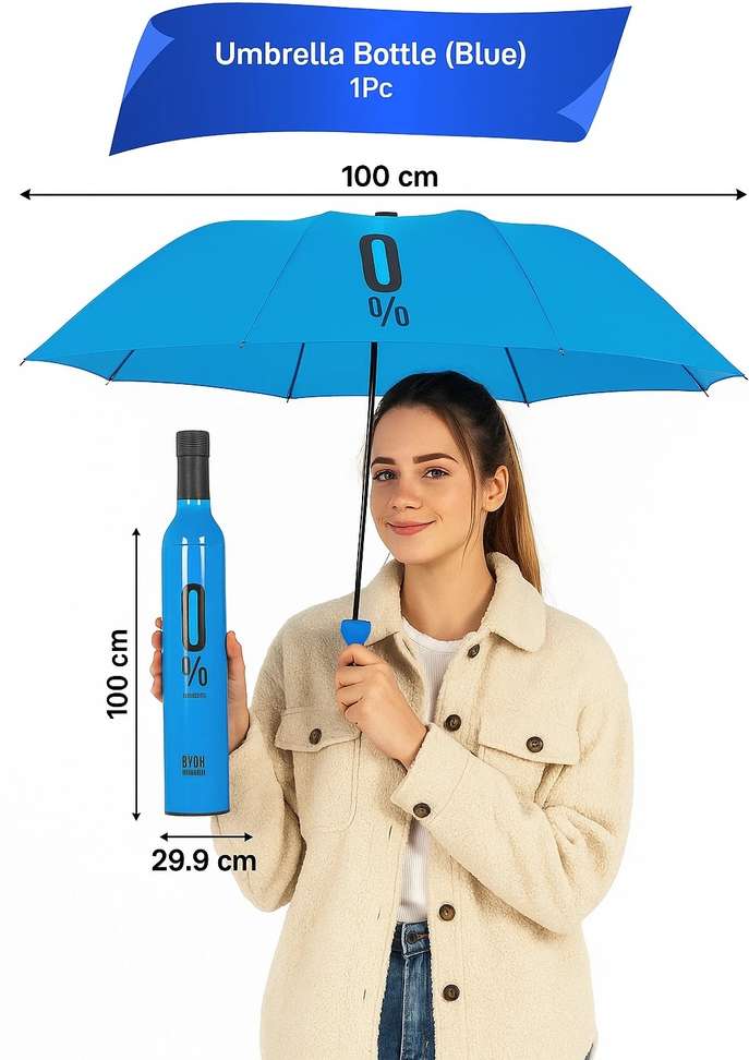 Double Layer Umbrella with Bottle Cover (Assorted, Pack of 1)